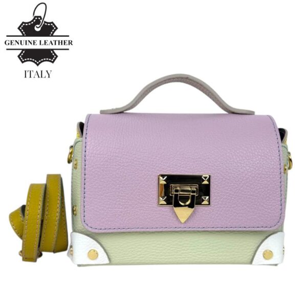 Bolso de Mano Multicolor en Piel Italiana con Tachuelas y Diseño Exclusivo para Mujer - Imagen 14