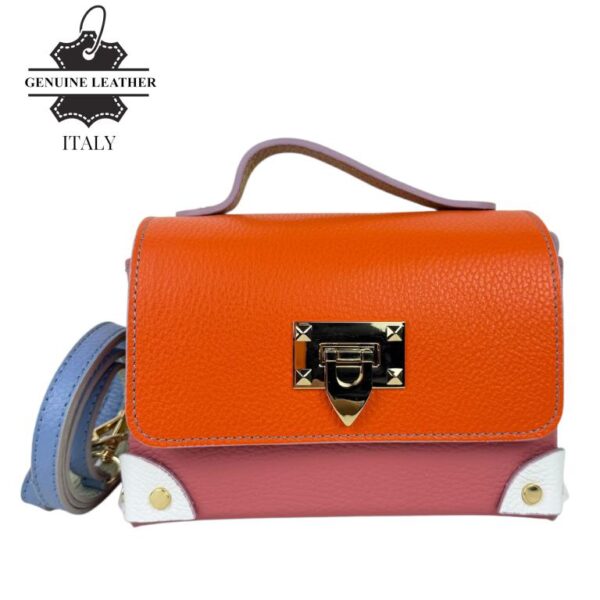 Bolso de Mano Multicolor en Piel Italiana con Tachuelas y Diseño Exclusivo para Mujer - Imagen 4