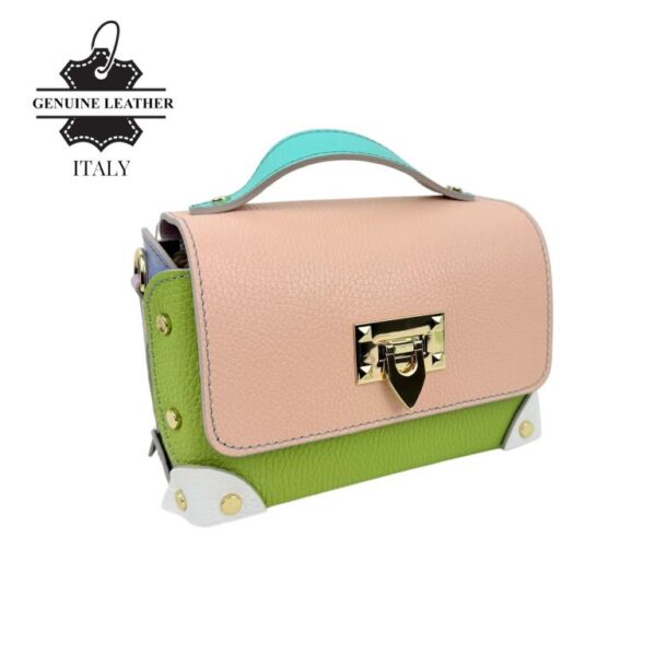 Bolso de Mano Multicolor en Piel Italiana con Tachuelas y Diseño Exclusivo para Mujer - Imagen 15