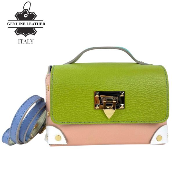Bolso de Mano Multicolor en Piel Italiana con Tachuelas y Diseño Exclusivo para Mujer - Imagen 5