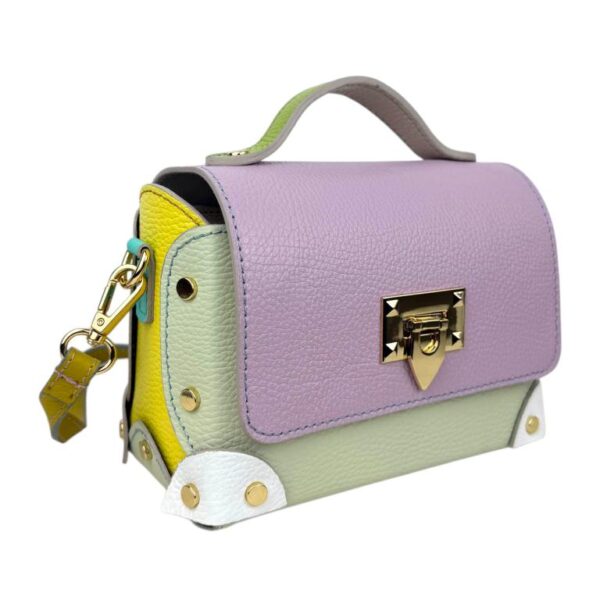 Bolso de Mano Multicolor en Piel Italiana con Tachuelas y Diseño Exclusivo para Mujer - Imagen 16