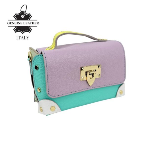Bolso de Mano Multicolor en Piel Italiana con Tachuelas y Diseño Exclusivo para Mujer - Imagen 14