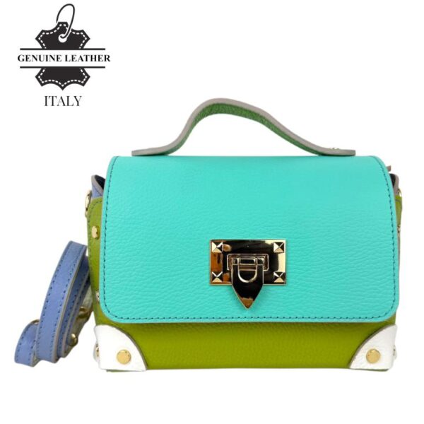 Bolso de Mano Multicolor en Piel Italiana con Tachuelas y Diseño Exclusivo para Mujer - Imagen 6