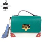 Bolso de Mano Multicolor en Piel Italiana con Tachuelas y Diseño Exclusivo para Mujer - Imagen 7