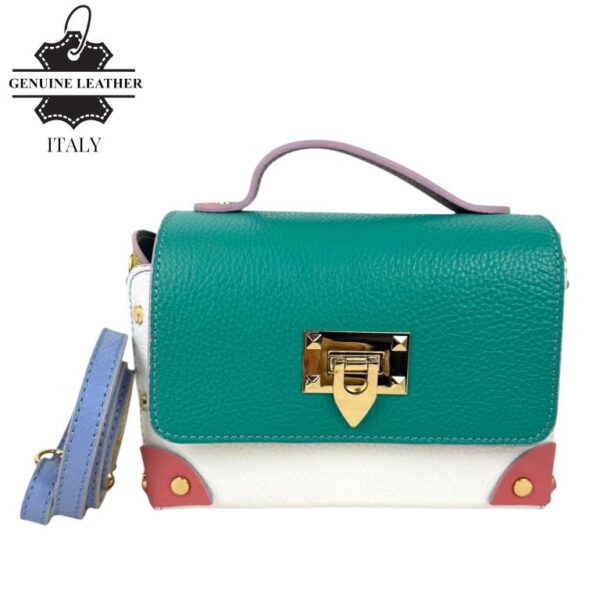 Bolso de Mano Multicolor en Piel Italiana con Tachuelas y Diseño Exclusivo para Mujer - Imagen 7