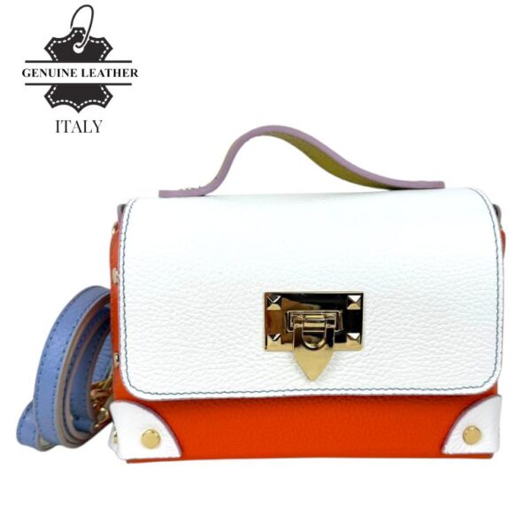 Bolso de Mano Multicolor en Piel Italiana con Tachuelas y Diseño Exclusivo para Mujer - Imagen 10