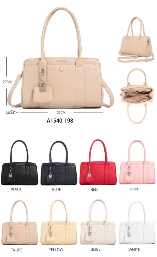 Bolso de Mano Sintético con Bolsillo Frontal de Botón y Bolsito Decorativo para Mujer - Imagen 2