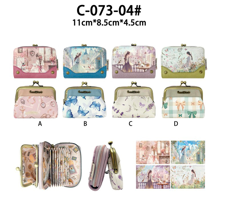 CGC073-04-All Monedero Sintético Compacto de Mujer con Muñeca Sweet Candy, Cierre de Click y Cremallera - Imagen 1