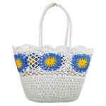 Amplia Cesta de Ganchillo con Bonito Diseño y Saquito Interno de Cuerdas para Mujer - Imagen 3