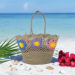 Amplia Cesta de Ganchillo con Bonito Diseño y Saquito Interno de Cuerdas para Mujer - Imagen 13