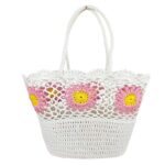 Amplia Cesta de Ganchillo con Bonito Diseño y Saquito Interno de Cuerdas para Mujer - Imagen 6