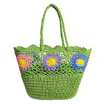 Amplia Cesta de Ganchillo con Bonito Diseño y Saquito Interno de Cuerdas para Mujer - Imagen 4