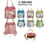 Mochila Sintética de Mujer con Muñeca Sweet Candy, Bolsillos Exteriores y Cierre de Cremallera