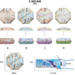 Paraguas Sintético de Mujer con Diseño de Muñeca Sweet Candy, Funda y Asa para Colgar