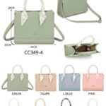 Bolso de Mano Sintético Cuadrado y Rígido de Mujer Coveri Collection con Pañuelo Decorativo