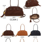 Bolso de Hombro Sintético tipo Bowling Estilo Serraje Coveri Collection con 2 Asas Largas para Mujer