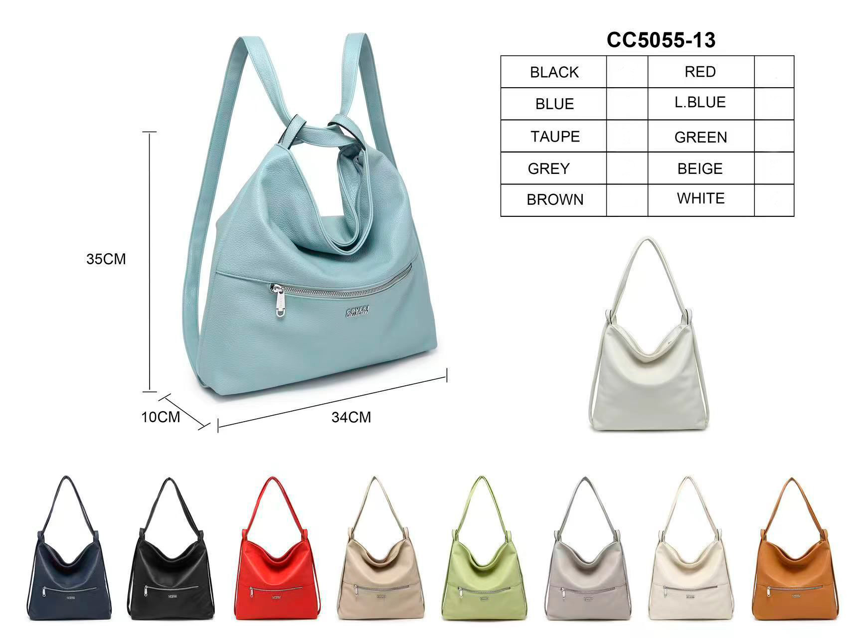 CGCC5055-13-All Bolso-Mochila Sintético Coveri Collection con Bolsillo Frontal y Gran Capacidad para Mujer - Imagen 1