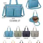 Amplio Bolso de Hombro Coveri Collection en Tela Nylon con 9 Compartimentos para Mujer