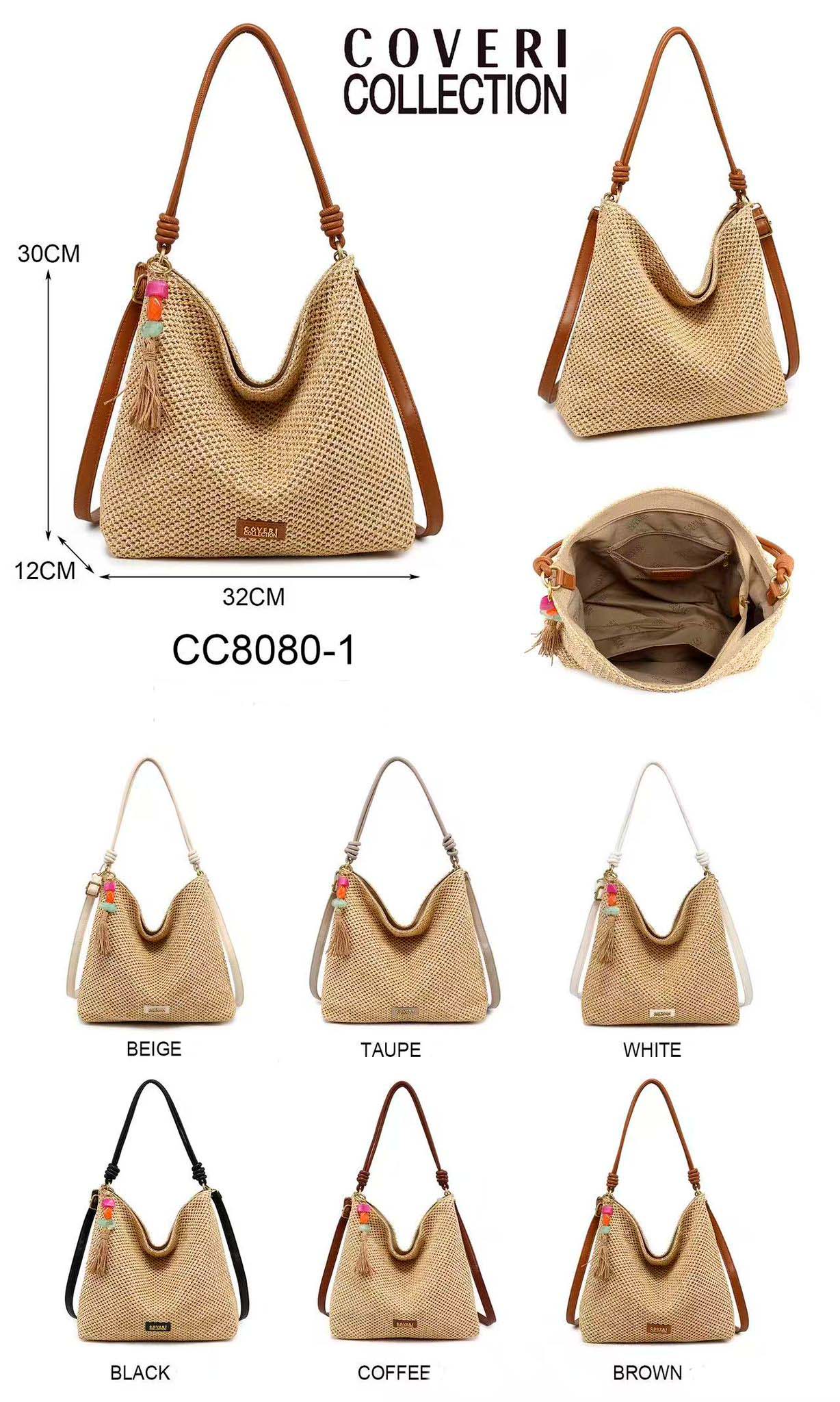 CGCC8080-1-All Bolso de Hombro Sintético Hobo Coveri Collection con Asa Larga y Decoración Colorida para Mujer - Imagen 1