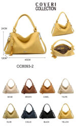 Bolso de Mano Sintético Hobo Coveri Collection de Mujer con Elemento Decorativo Frontal y Bolsillo Trasero - Imagen 5