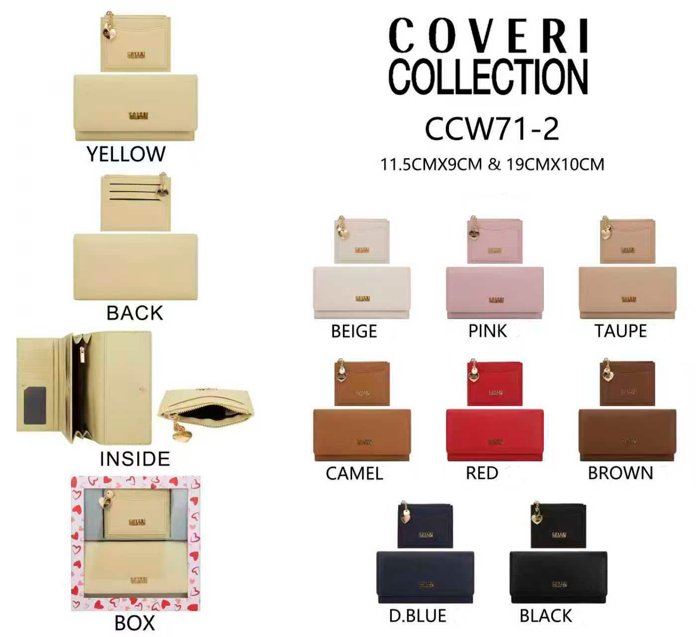 CGCCW71-2-All Juego de Cartera y Tarjetero con Cremallera Sintéticos Coveri Collection en Caja para Mujer - Imagen 1