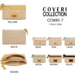 Monedero Sintético Bicolor Coveri Collection con Bolsillo Frontal y Bonito Diseño para Mujer