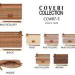 Monedero Sintético Multicolor Coveri Collection con Asa Corta y Espacio para Tarjetas de Mujer