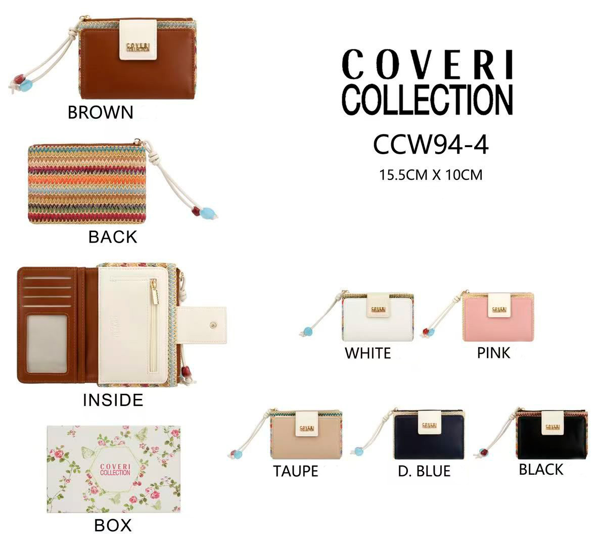 CGCCW94-4-All Monedero Sintético de Mujer Coveri Collection con Trasero Multicolor y Espacio para Tarjetas - Imagen 1