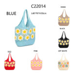 Amplio Bolso de Ganchillo con Asas Largas y Saquito Interno de Cuerdas para Mujer