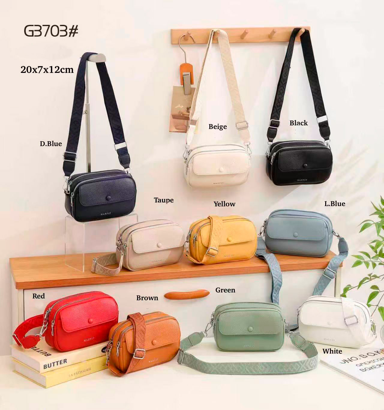 CGG3703-All Bolsito Bandolera Sintético Maxfly con Solapa Frontal, Bolsillo Trasero y 2 Cremalleras para Mujer - Imagen 1