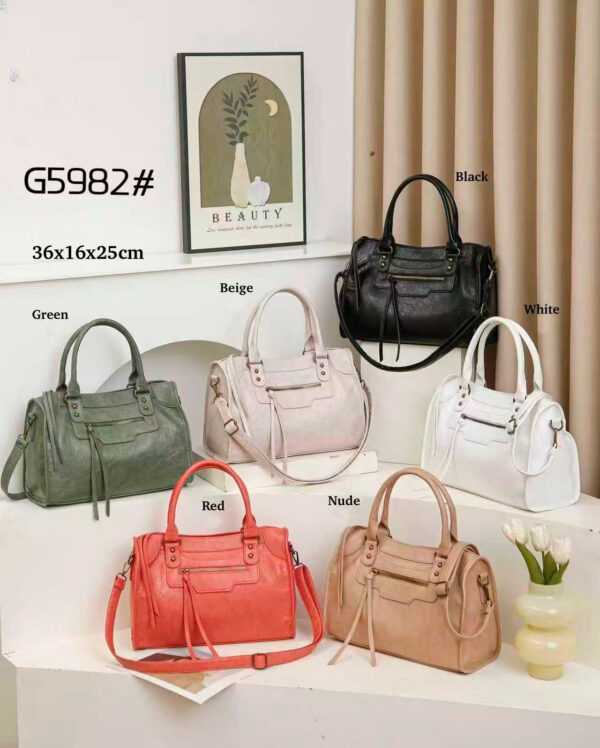 Bolso de Mano Sintético Grande con Bolsillos Exteriores y Cremalleras Originales para Mujer - Imagen 2