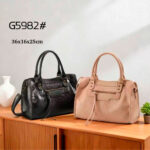 Bolso de Mano Sintético Grande con Bolsillos Exteriores y Cremalleras Originales para Mujer