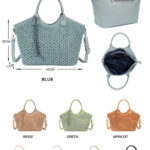 Bolso de Mano Sintético con Frontal tipo Ganchillo y Cuerda Decorativa para Mujer