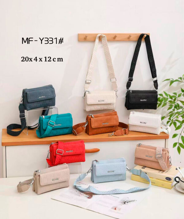 Bolso Bandolera Sintético Maxfly de Mujer con Mini Solapa de Botón Frontal y 3 Compartimentos - Imagen 2