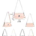 Bolso Bandolera Sintético para Mujer con Solapa Manivela de Giro y Asa Larga Removible