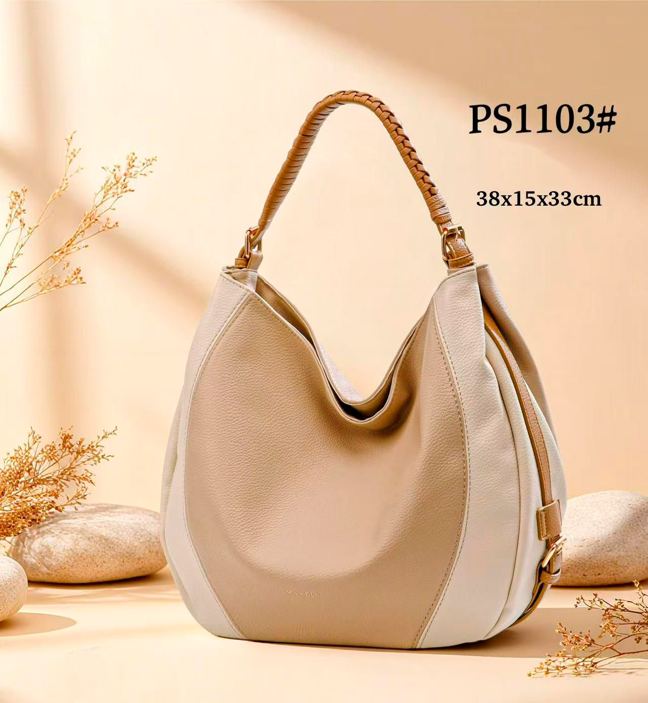 CGPS1103-Principal Bolso de Hombro Sintético Tricolor Maxfly con Asa Trenzada y Lateral Decorativo para Mujer - Imagen 1