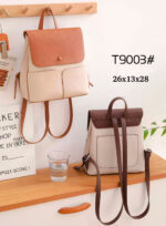 Mochila Sintética de Mujer Maxfly con Compartimentos Exteriores y Solapa de Botón