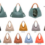 Bolso de Hombro Hobo en Lino Lavado con Asa Larga Marrón y Gran Capacidad para Mujer