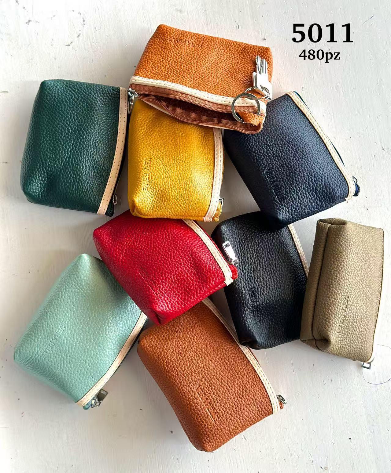 CG5011-All Monedero Compacto Bicolor de Piel con Anilla y Cierre de Cremallera para Mujer - Imagen 1