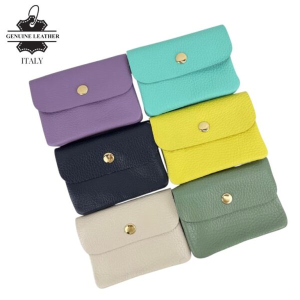 Monedero Compacto de Mujer en Piel Italiana con 3 compartimentos - Imagen 5