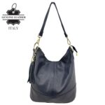 Bolso de Hombro en Piel con Bolsillo Trasero, Enganche Dorado y Asa Larga Mujer - Imagen 5