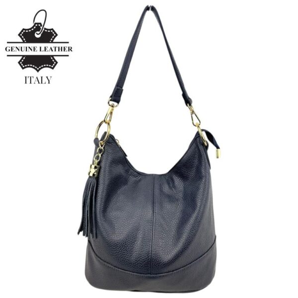 Bolso de Hombro en Piel con Bolsillo Trasero, Enganche Dorado y Asa Larga Mujer - Imagen 5