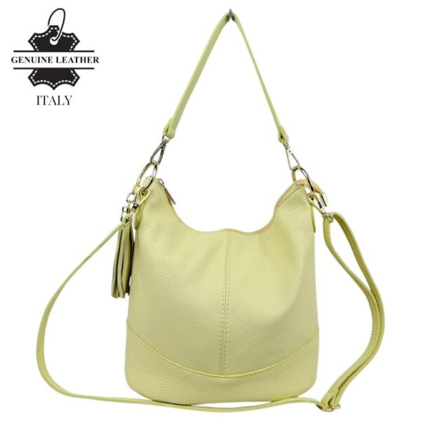 Bolso de Hombro en Piel con Bolsillo Trasero, Enganche Dorado y Asa Larga Mujer-AmarilloYema- Mayorista España