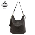 Bolso de Hombro en Piel con Bolsillo Trasero, Enganche Dorado y Asa Larga Mujer - Imagen 2