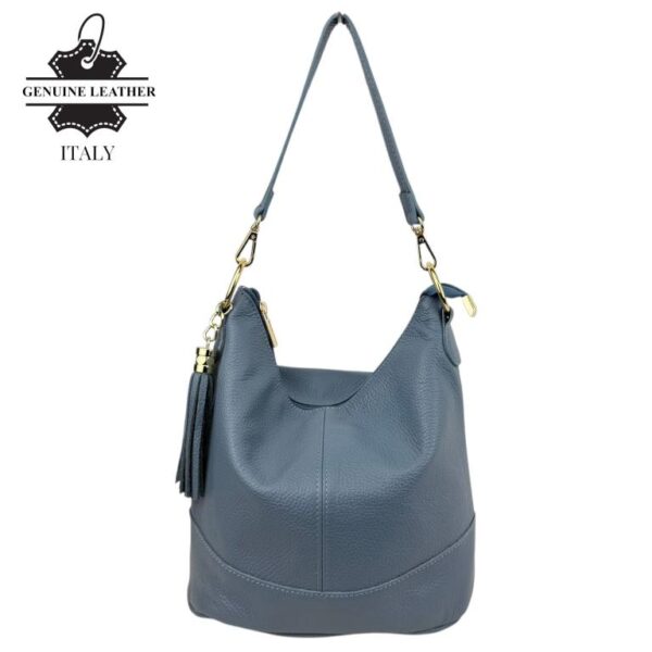 Bolso de Hombro en Piel con Bolsillo Trasero, Enganche Dorado y Asa Larga Mujer - Imagen 9