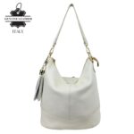 Bolso de Hombro en Piel con Bolsillo Trasero, Enganche Dorado y Asa Larga Mujer - Imagen 12