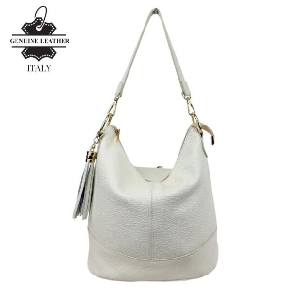Bolso de Hombro en Piel con Bolsillo Trasero, Enganche Dorado y Asa Larga Mujer - Imagen 12
