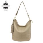 Bolso de Hombro en Piel con Bolsillo Trasero, Enganche Dorado y Asa Larga Mujer - Imagen 3