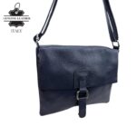 Bolso Bandolera de Piel Italiana con Solapa, Cremallera y Bolsillo Interior Mujer - Imagen 8