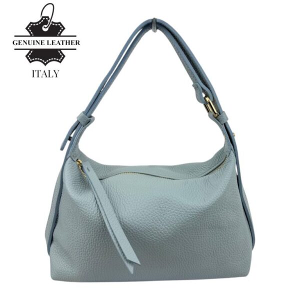 Bolso de Hombro en Piel Italiana para Mujer con Asa Ajustable tipo Cinturón y Multiforma - Imagen 9